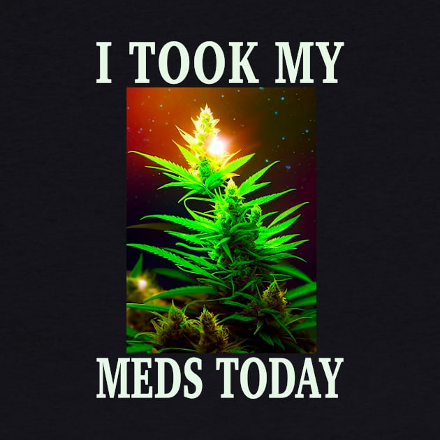 I Took My Meds Today Marijuana Funny Weed Cannabis Sayings by aditchucky